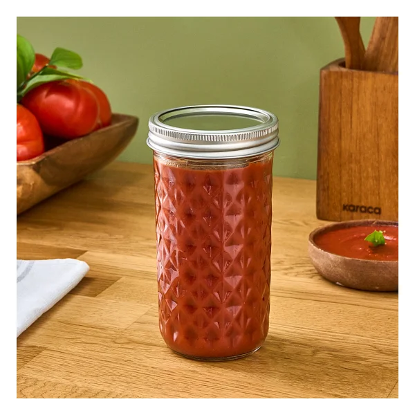 Karaca X Refika Baklava Desen 650 Ml Boyunsuz Cam Kavanoz - Görsel 5