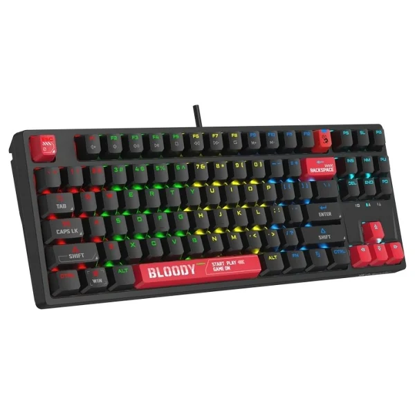 Bloody S87 RGB TKL BLMS Red Switch Kablolu Mekanik Oyuncu Klavyesi - Görsel 4
