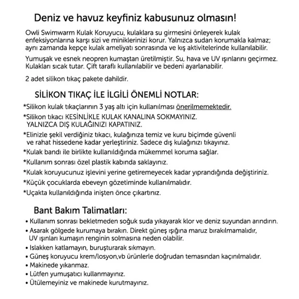 Owli Swimwarm Kulak Koruyucu Mavi Çocuk - Görsel 4