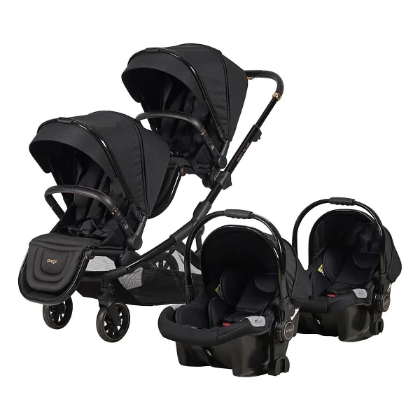 Prego 2223 Ibiza Plus Siyah Travel Sistem İkiz Bebek Arabası - Görsel 9