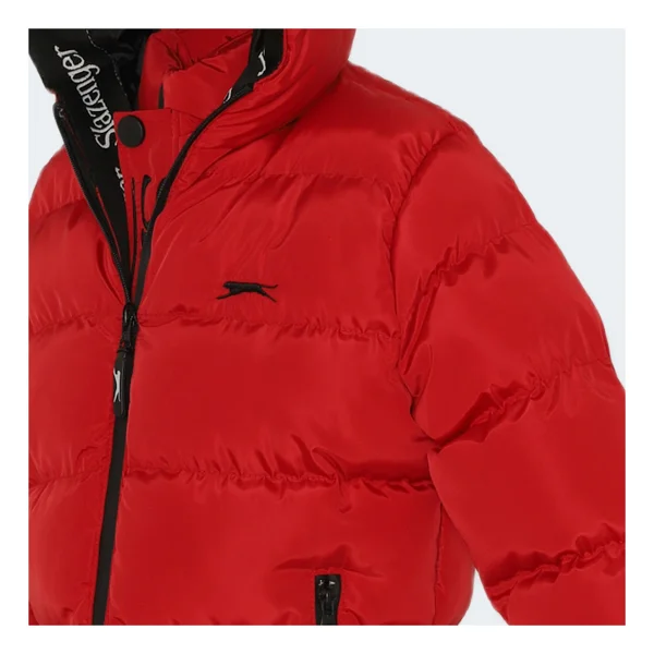 Slazenger Neons Kapüşonlu Kırmızı Çocuk Şişme Mont - Görsel 5