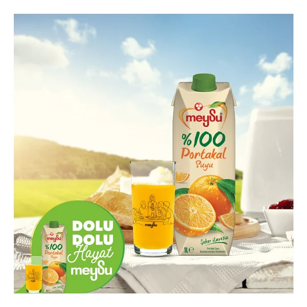 Meysu %100 Portakal Suyu 1 Lt X 6 Adet - Görsel 3
