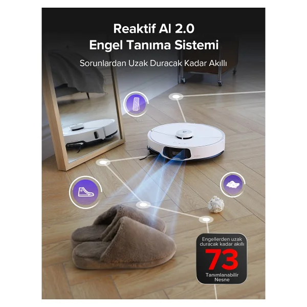 Roborock S8 Maxv Ultra Beyaz Çöp İstasyonlu Akıllı Robot Süpürge - Görsel 6