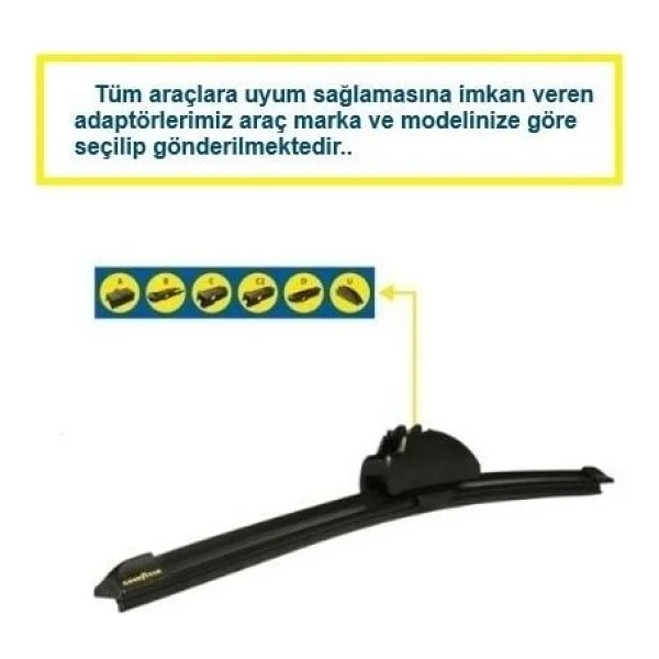 Goodyear Cherry Tiggo 7 Pro 2020-2025 Silecek Süpürgesi Ön Muz Tipi 550mm+400mm - Görsel 2