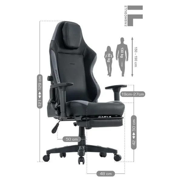 Fashcolle Globe Pro Black-Grey Oyuncu Koltuğu - Görsel 5