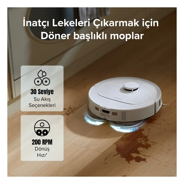 Roborock Qrevo S Çöp İstasyonlu Beyaz Akıllı Robot Süpürge - Görsel 4