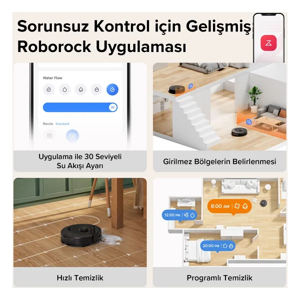 Roborock Q8 Max Siyah Akıllı Robot Süpürge - Görsel 5