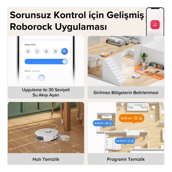 Roborock Q8 Max Beyaz Akıllı Robot Süpürge - Görsel 4