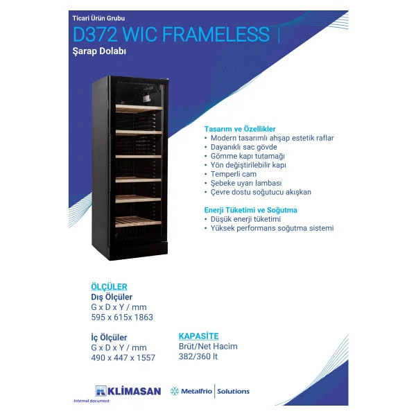 Şenocak D 372 Wıc Frameless Şarap Dolabı - Görsel 2