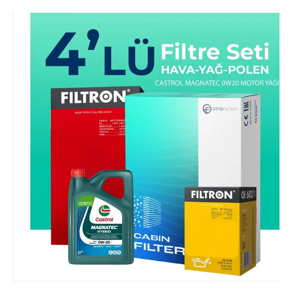 Filtron Audi Q2 1.0 Tfsı Filtre Bakım Seti Castrol Motor Yağlı (2016-2023) 4 Lü - Görsel 2