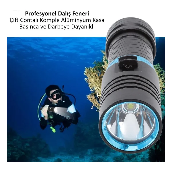 Valkyrie Xq-10 2000 Lümen LED Dalış Feneri - Görsel 2