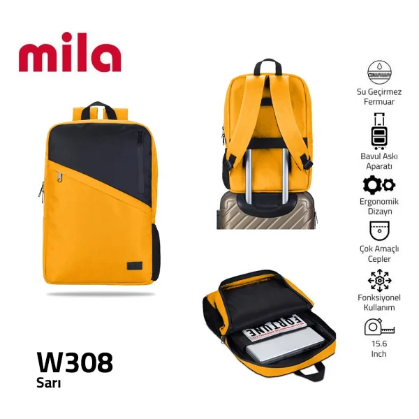 Classone Mila W304 Gri 15.6" Laptop Sırt Çantası - Görsel 10