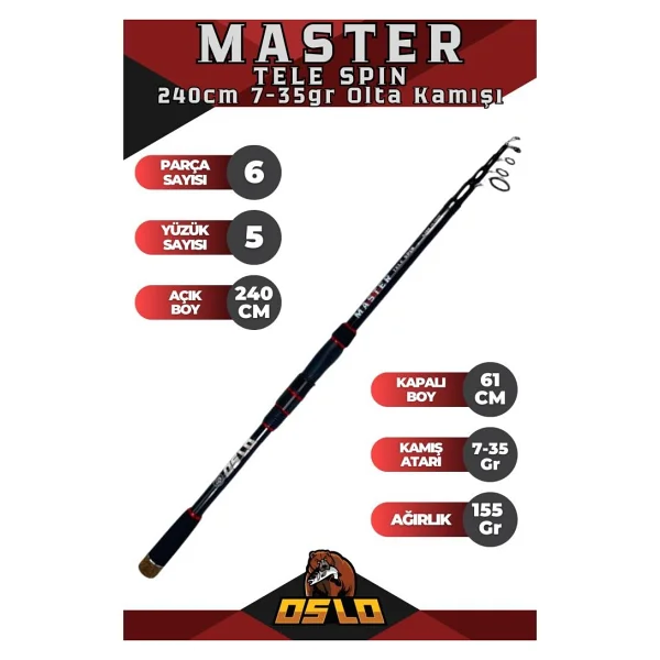 Oslo Master 240Cm 7-35 Gr Tele Spin Olta Kamışı - Görsel 6