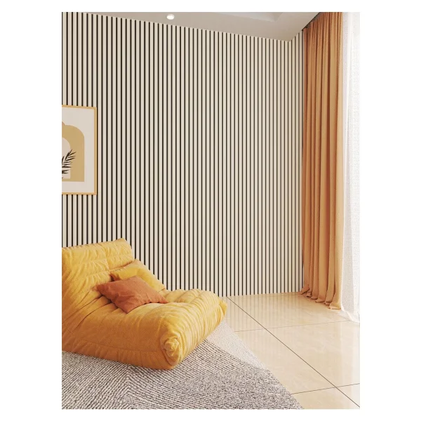 Vera Dekor 100 X 275 Beyaz Akustik Duvar Paneli /Mdf/ 4mm Keçe / 9mm Çıta - Görsel 2