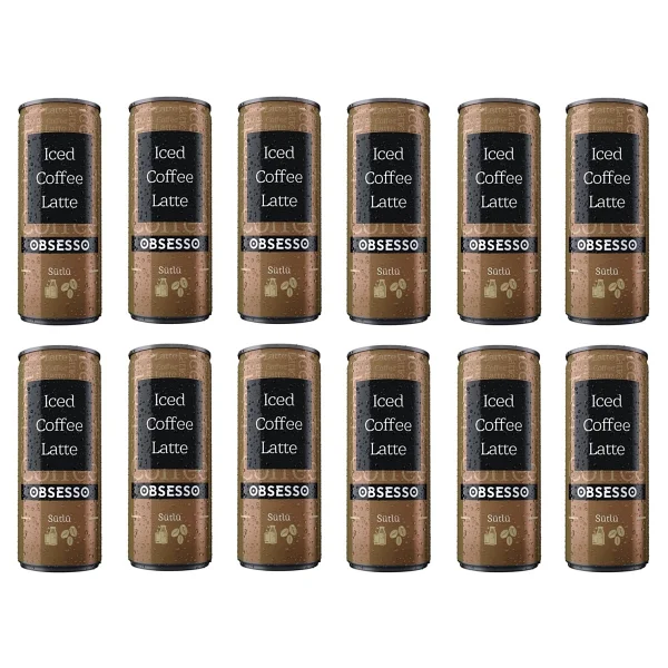 Obsesso Sütlü Soğuk Kahve 250 Ml X 12 Adet - 1 Paket - Ice Coffee - Görsel 3