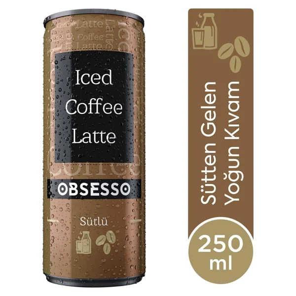 Obsesso Sütlü Soğuk Kahve 250 Ml X 12 Adet - 1 Paket - Ice Coffee - Görsel 2