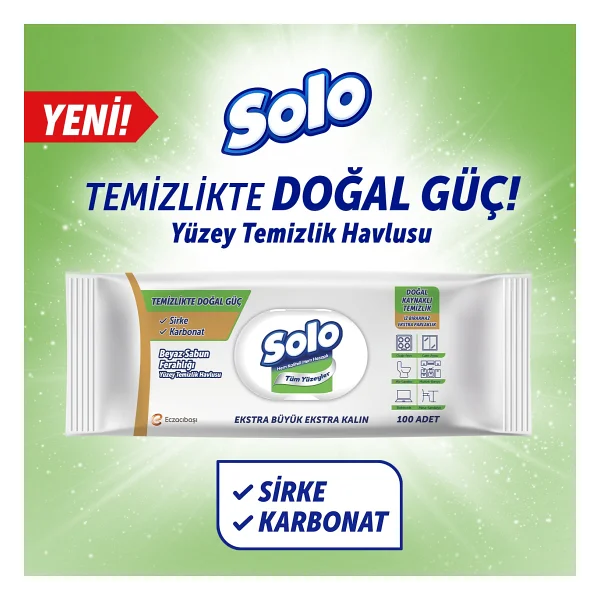 Solo Beyaz Sabun Ferahlığı Yüzey Temizlik Havlusu 100 Yaprak 6'lı - Görsel 4
