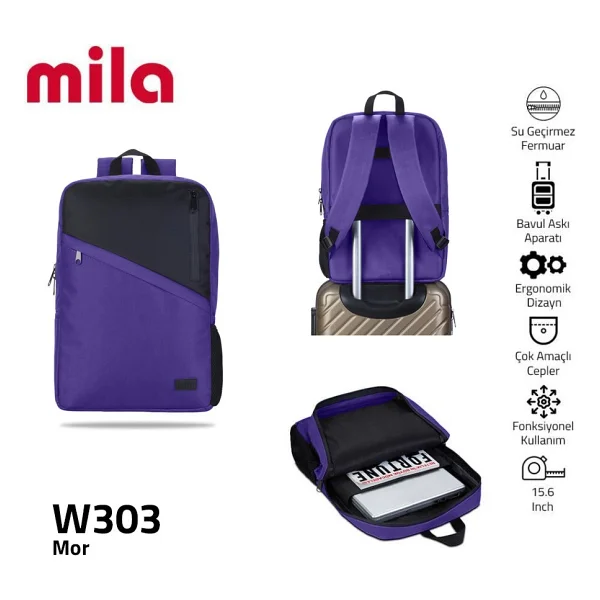 Classone Mila W304 Gri 15.6" Laptop Sırt Çantası - Görsel 9