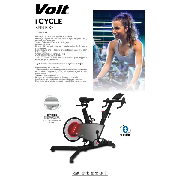 Voit I-Cycle Dikey Spin Bike - Görsel 3