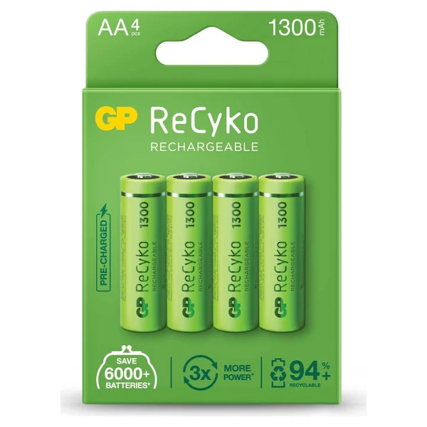 Gp Recyko 1300 mAh 4'lü Şarjlı Aa Kalem Pil - Görsel 3