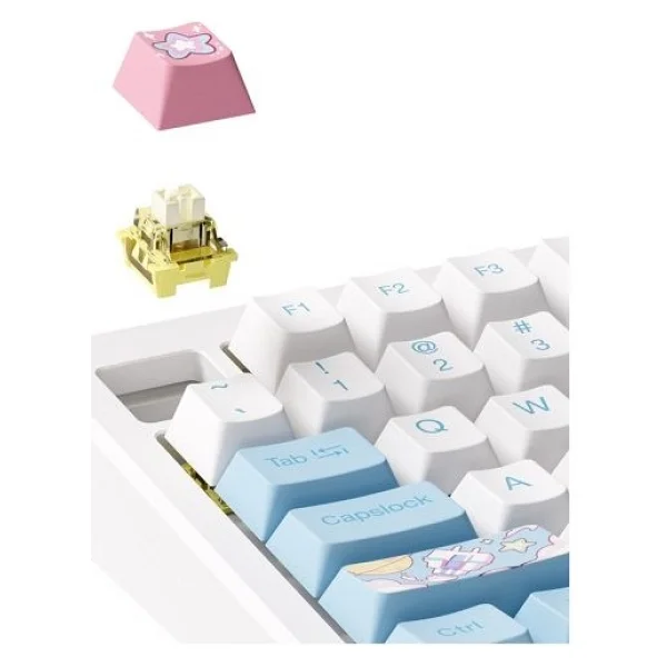 Akko Mod007 He PC Stellar Journey RGB Tkl Cream Yellow Magnetic Switch Kablolu Mekanik Oyuncu Klavyesi - Görsel 4