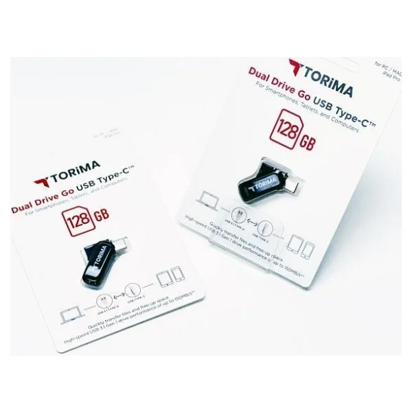 Torima USB Flash Bellek Type C Otg Çift Sürücülü 128gb Siyah - Görsel 2