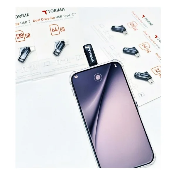 Torima USB Flash Bellek Type C Otg Çift Sürücülü 128gb Siyah - Görsel 4