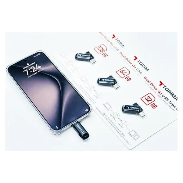 Torima USB Flash Bellek Type C Otg Çift Sürücülü 128gb Siyah - Görsel 5