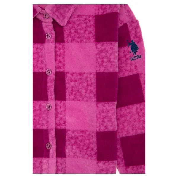 U.S. Polo Assn. Kız Çocuk Fuşya Örme Gömlek 50290702-Vr023 - 4 - 5 Yaş - Görsel 3