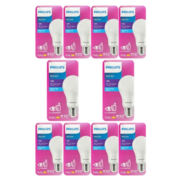 Philips 13W (100W) 6500K (Beyaz Işık) E27 Duylu Led Ampul (10 Adet) - Görsel 6