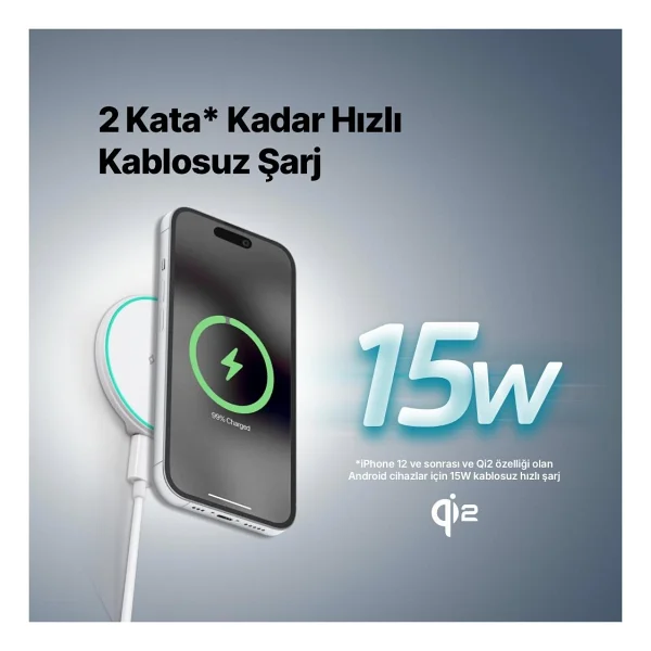 Ttec Aircharger M Pro Qi2 15 W Magsafe Kablosuz Hızlı Şarj Aleti - Görsel 4