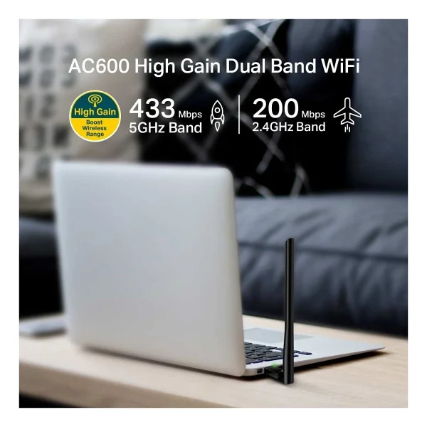 Tp-Link Archer T2u Plus 600 Mbps Kablosuz Ağ Adaptörü - Görsel 5