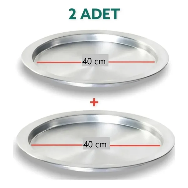 2 Adet Alüminyum 40 Cm Künefe Ve Kadayıf Tepsisi & Tabağı - Görsel 2