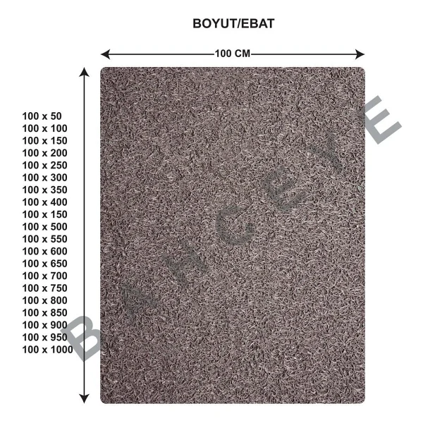 Mr Milrey Kıvırcık Plastik Paspas - Kalınlık 14 Mm / Islak & Kaydırmaz Iç Ve Dış Zeminler - Gri - 100 X 50 Cm - Görsel 4