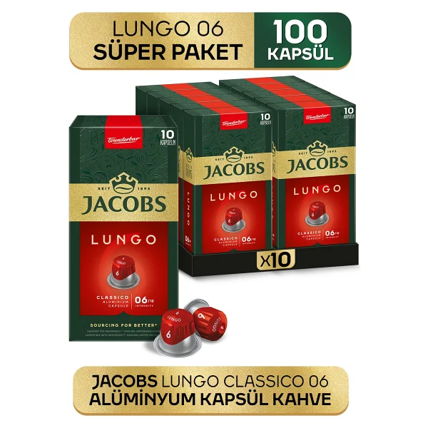 Jacobs Lungo 6 Classico Kapsül Kahve 10'lu 10 Adet - Görsel 8