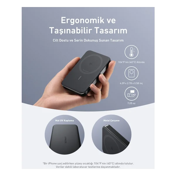 Anker Maggo A1664 10000 mAh Hızlı Şarj Magsafe Powerbank - Görsel 2