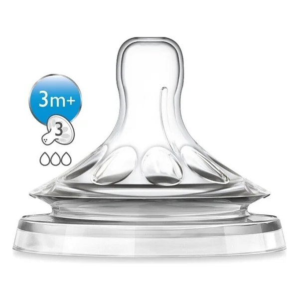 Philips Avent Natural Biberon Emziği Silikon 3 Delik Akış İle 2'li Set +3 Ay Kullanım - Görsel 7