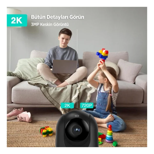 Botslab 360+ C211 2K Pro 360 Derece Bebek IP Wi-Fi Güvenlik Kamerası - Görsel 2