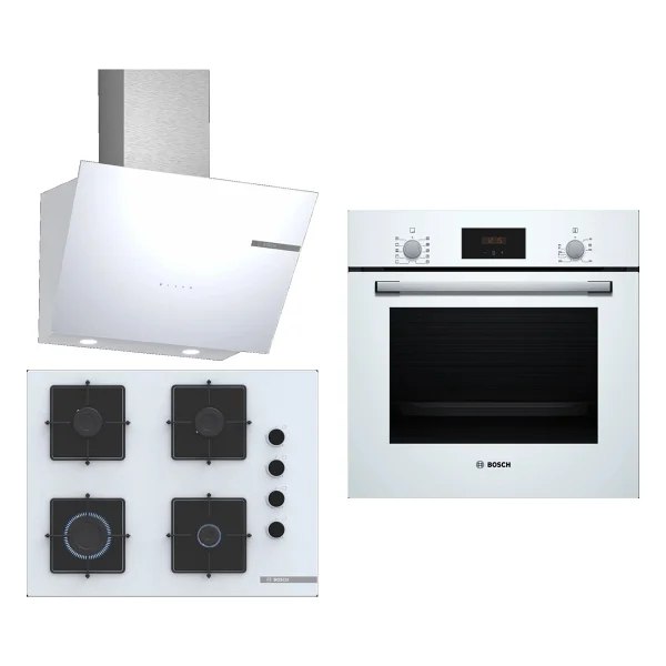 Bosch 3'lü Beyaz Ankastre Set Hbf512bw1t + Pop7c2p30o + Dwk66pj20t - Görsel 5