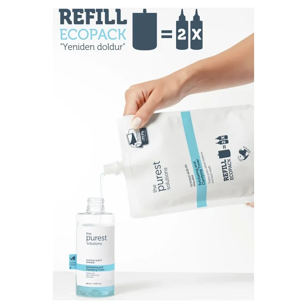The Purest Solutions Exfoliating Clarifying Glycolic Acid 5% Aha + Bha Refill 400 Ml Tonik - Görsel 4