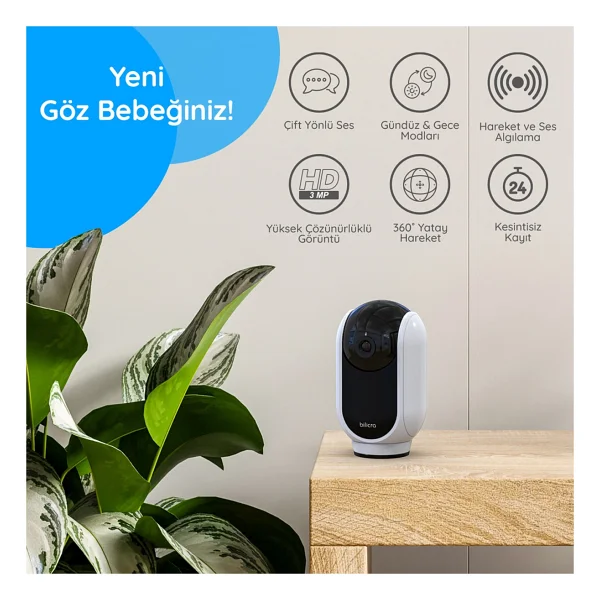 Bilicra Iris 3 Mp 360 Derece Wi-Fi Akıllı Kamera - Görsel 3