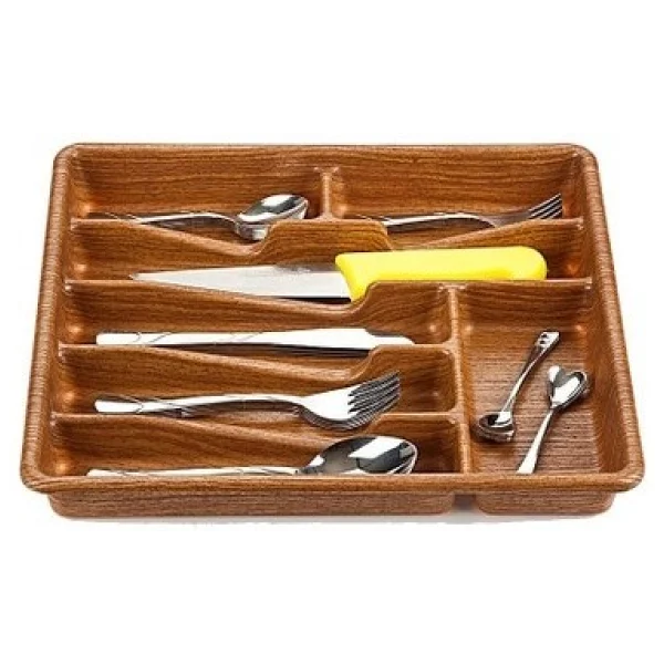 Go İthalat Küçük - Ahşap Renk - 7 Bölmeli Çekmece İçi Kaşıklık 36 X 32 Cm - Görsel 2