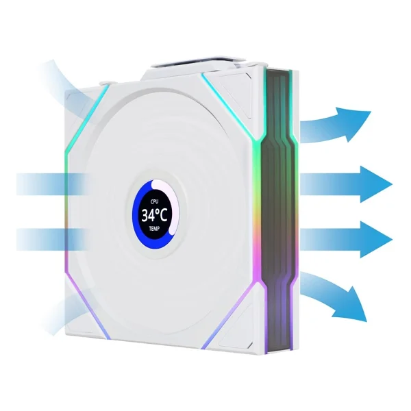 Lian Li Unı Fan Tl Wireless Lcd 120 G99.12tllcd1w1w.00 Beyaz 12 Cm Kasa Fanı - Görsel 3