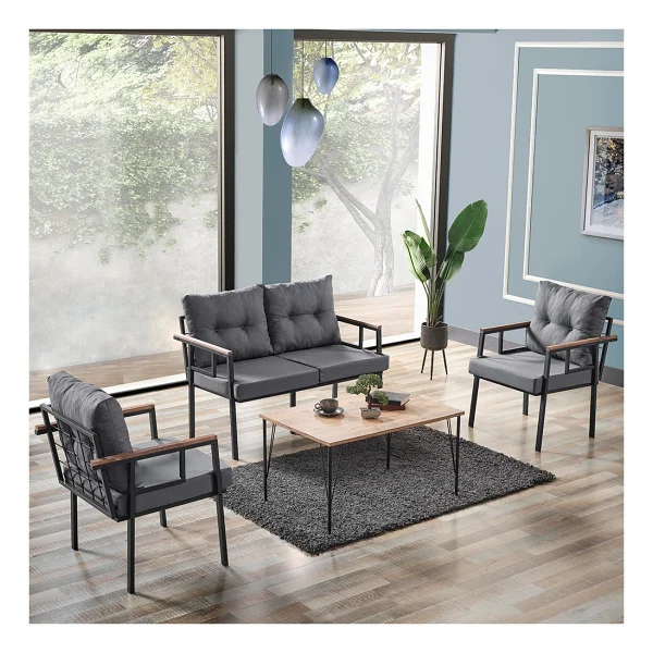 Evdemo Saye 2+1+1+Orta Sehpa Cappuccino Bahçe & Balkon Takımı - Görsel 7