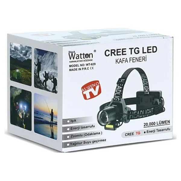 Watton Wt-629 20000 Lümen LED Şarjlı Kafa Lambası - Görsel 2