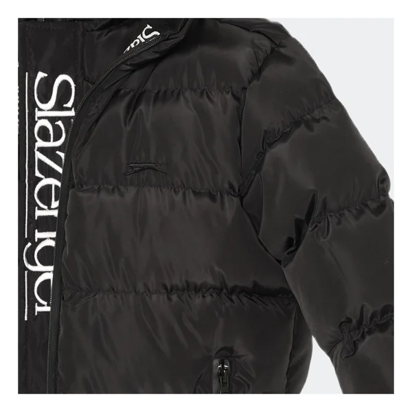 Slazenger Neons Kapüşonlu Siyah Çocuk Şişme Mont - Görsel 5