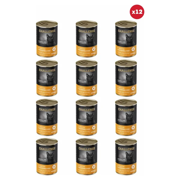 Challenge Tavuklu ve Ciğerli 400 gr 12'li Yetişkin Konserve Kedi Maması - Görsel 2