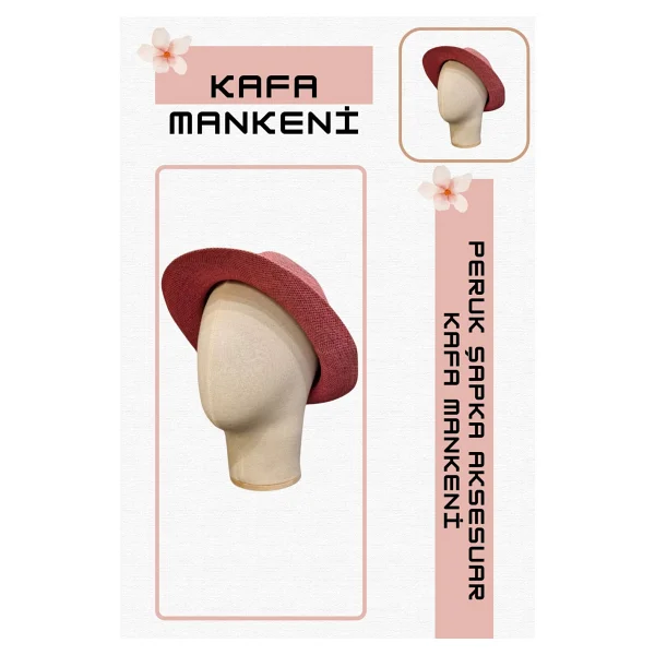 Bayan Kumaş Kaplı Kafa Mankeni - Krem - Görsel 5