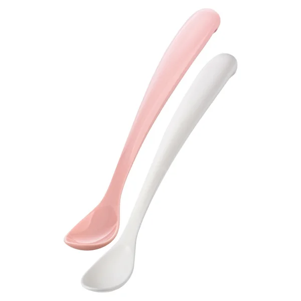 Mamajoo Ergonomik Beslenme Kaşık Seti Powder Blush & Beyaz, 6 Ay+ İkili - Saklama Kabı Hediyeli - Turuncu - Beyaz - Görsel 9