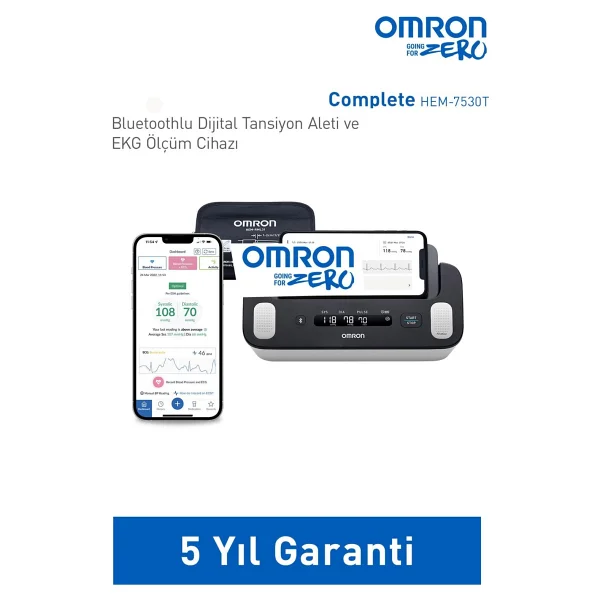 Omron Complete Hem-7530t-E3 Ekg Fonksiyonlu Koldan Dijital Tansiyon Aleti - Görsel 2